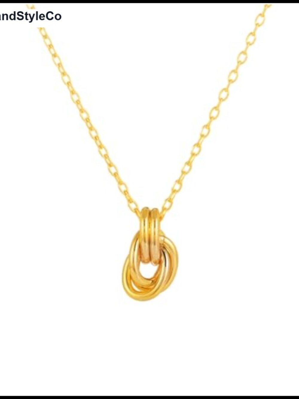 18K Gold Plated Knot Pendant Necklace Dainty Choker Adjustable